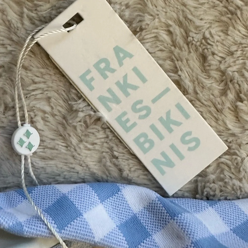 Frankies Bikinis Enzo Gingham Cheeky Bikini Bottom NWT